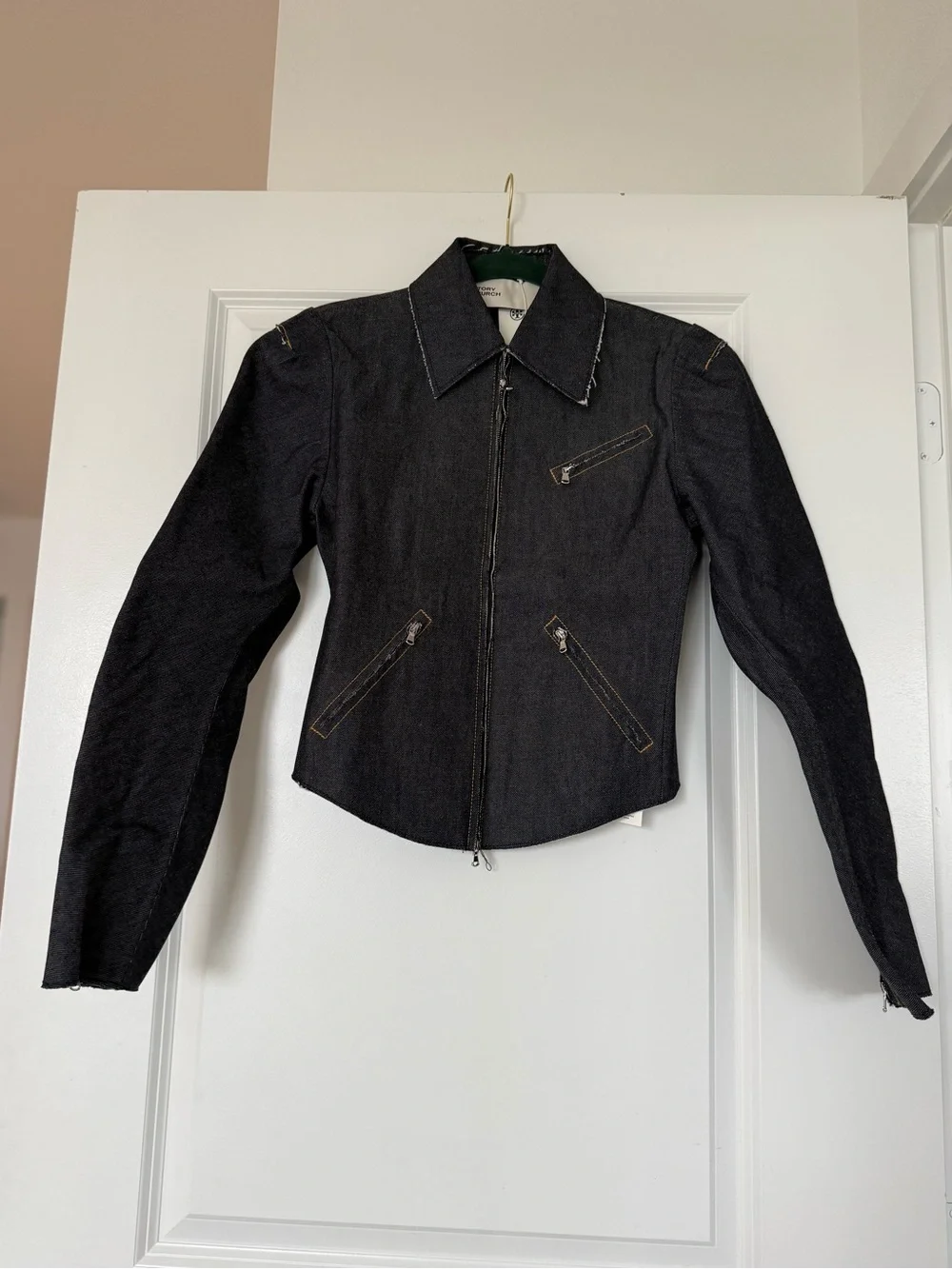 NWT Tory Burch Denim Biker Jacket $698 4